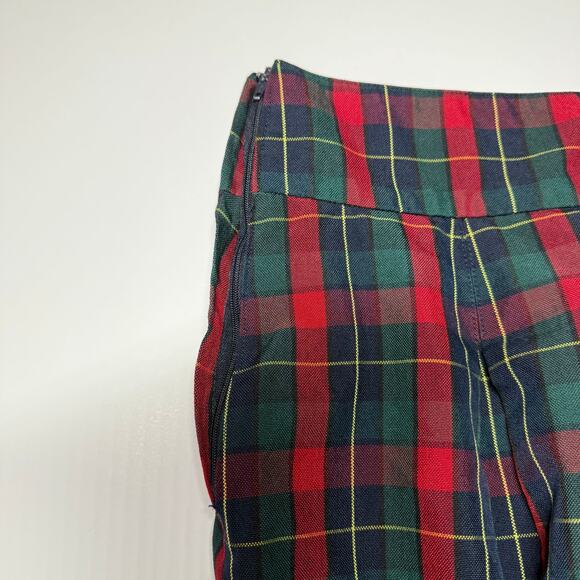 Vintage Parker Mini Skirt Women's Size 11 Green Red Pleated Schoolgirl Academia - Picture 3 of 5